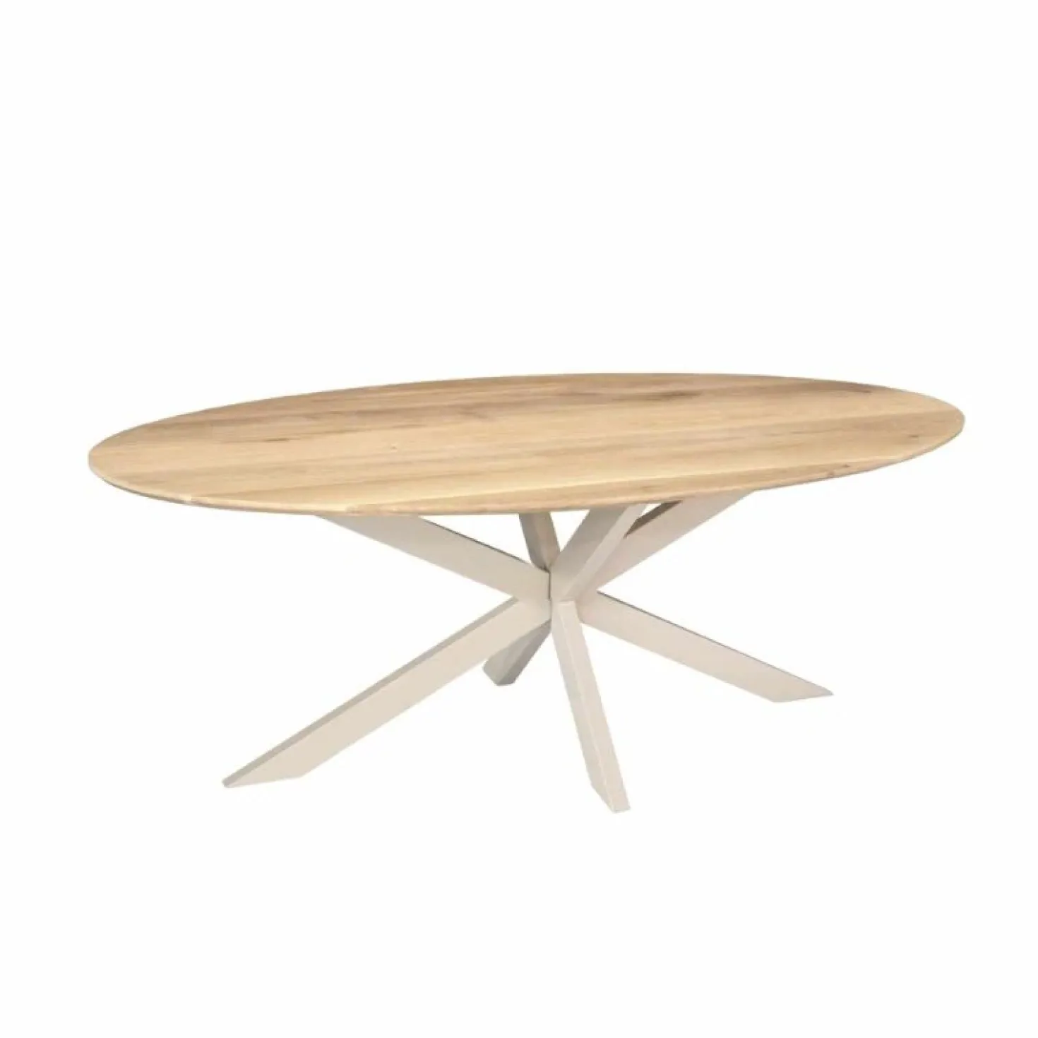 Ferry Eettafel Ovaal Naturel Eiken met zand poot 180 cm