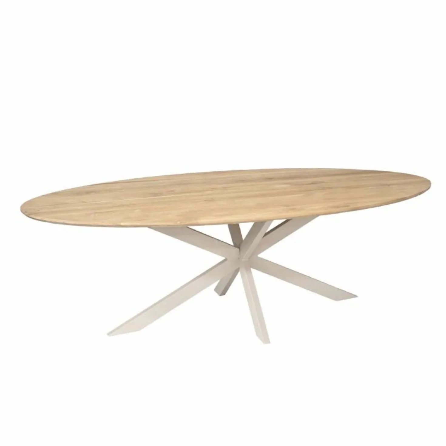 Ferry Eettafel Ovaal Naturel Eiken met zand poot 280 cm