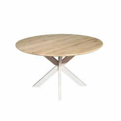 Ferry Eettafel Rond Naturel Eiken met zand poot 110 cm