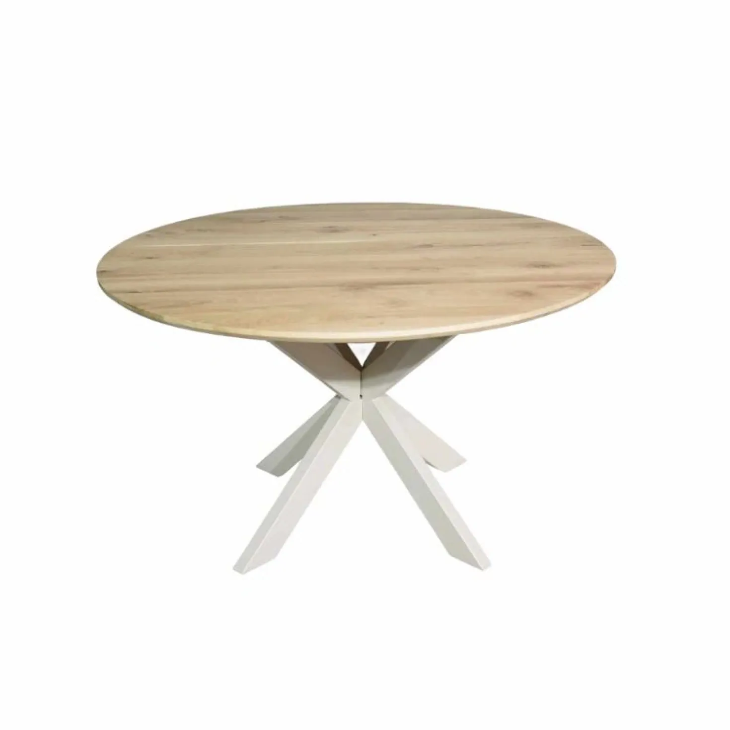 Ferry Eettafel Rond Naturel Eiken met zand poot 130 cm
