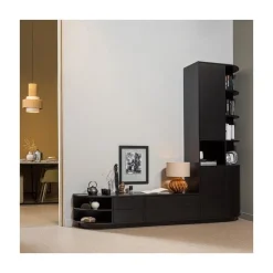 Finca Tv meubel grenen zwart 75cm