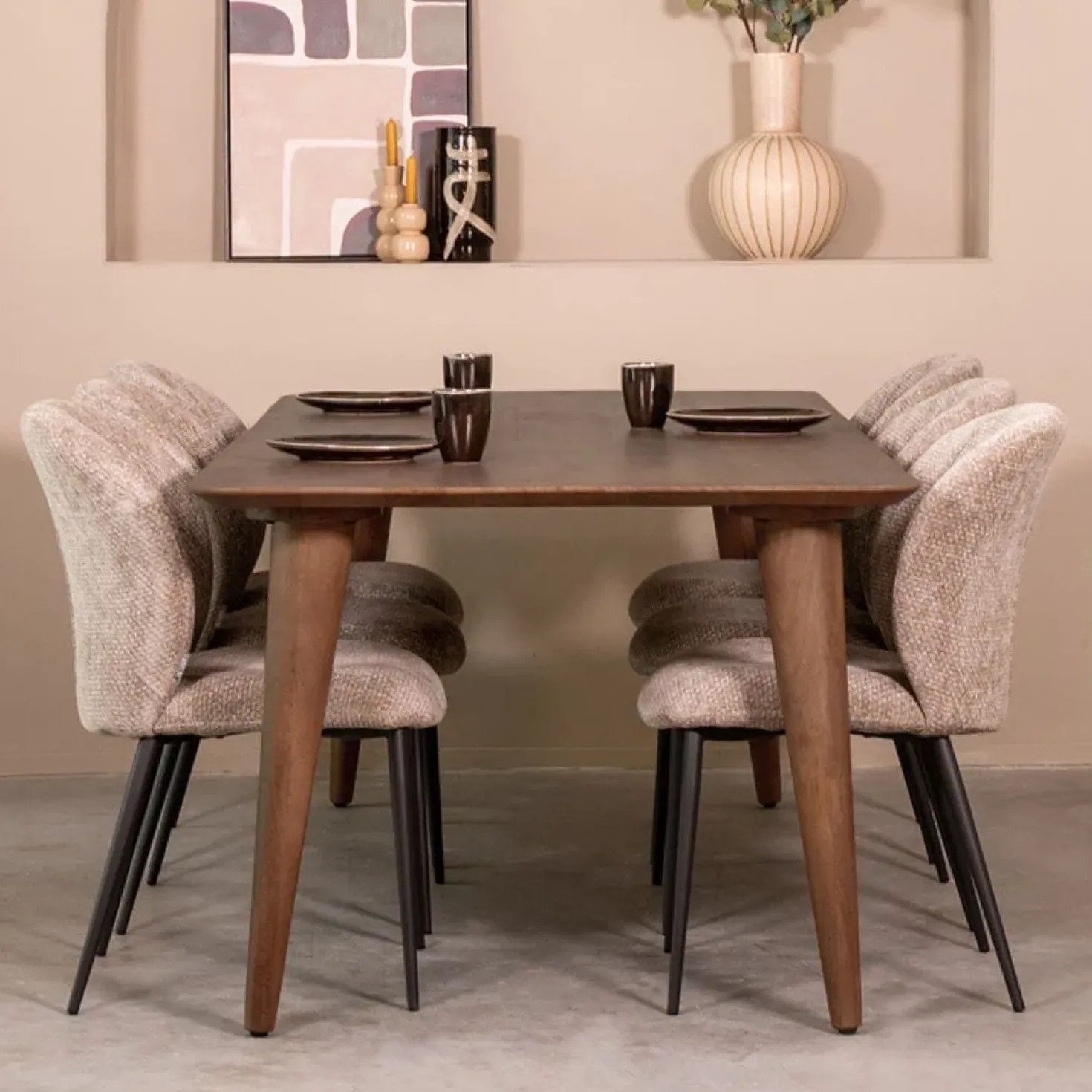 Fly Eetkamertafel Espresso mangohout 190 cm