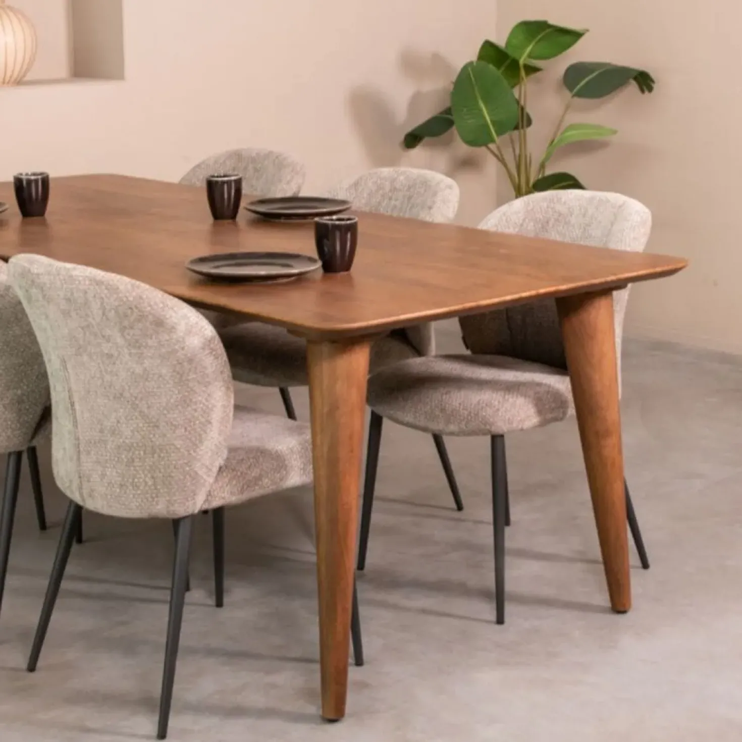 Fly Eetkamertafel Naturel mangohout 220 cm