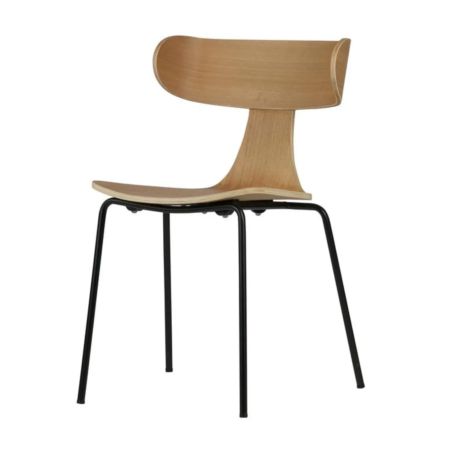 Form Eetkamerstoel hout met metalen poot naturel