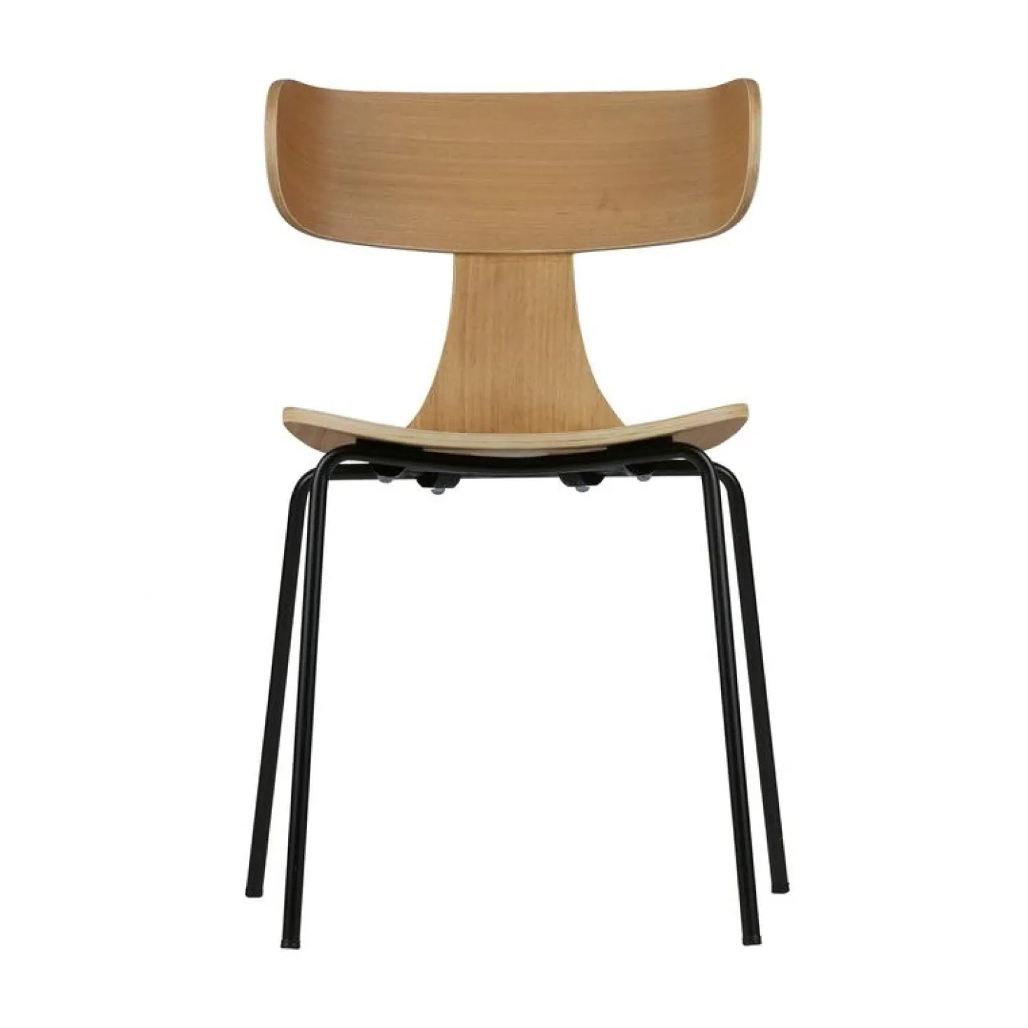 Form Eetkamerstoel hout met metalen poot naturel