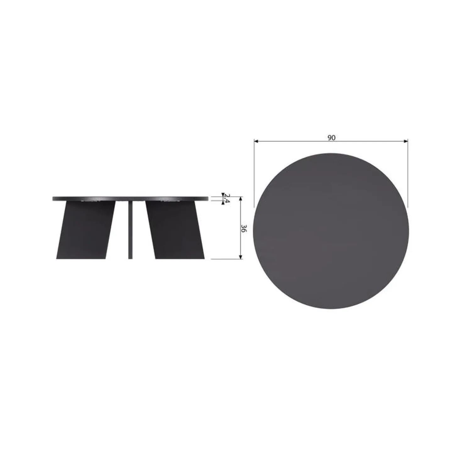 Fries Salontafel eiken blacknight 90cm
