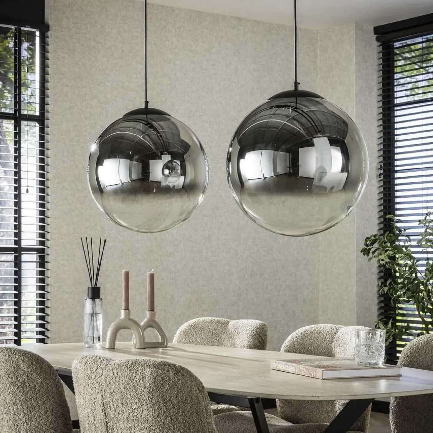 Galsa 2-lichts Hanglamp XL smoke zwart