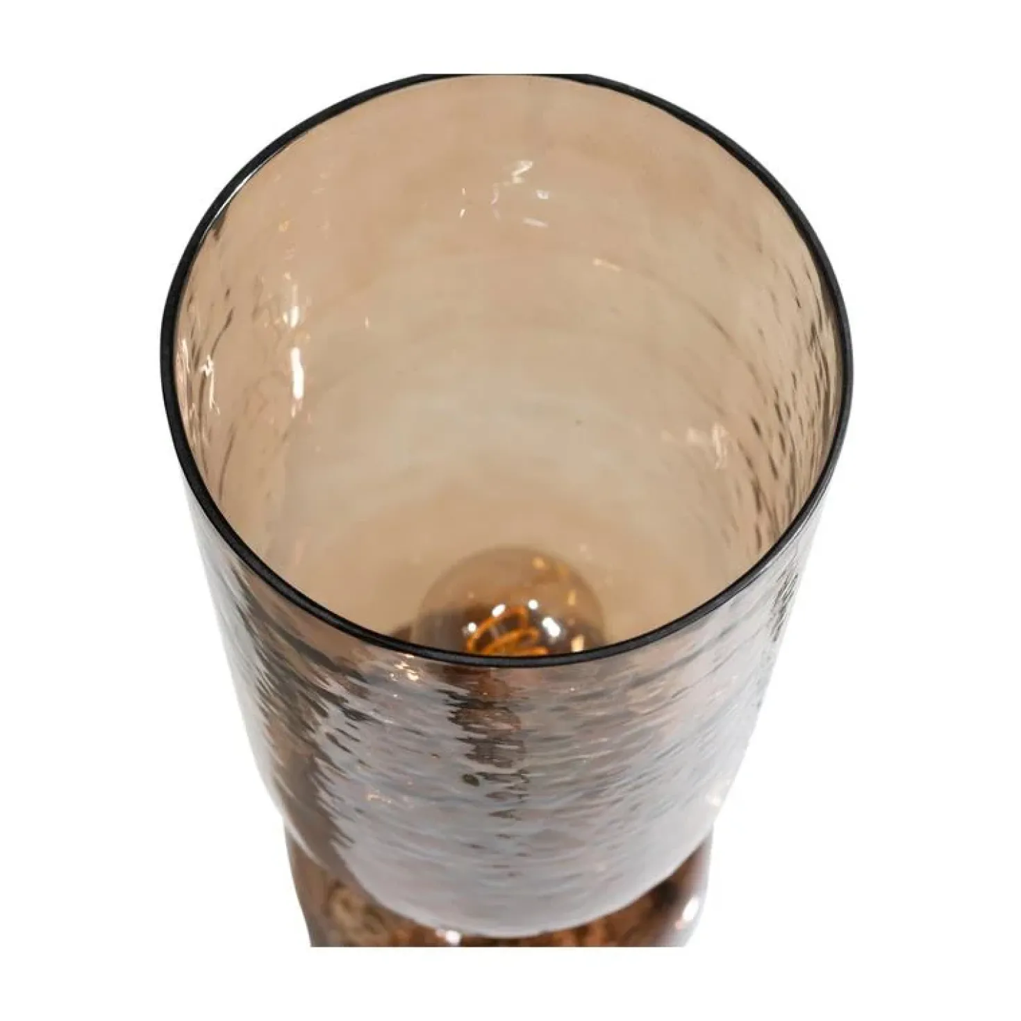 Gigi 1-lichts Tafellamp gehamerd glas bruin 51cm