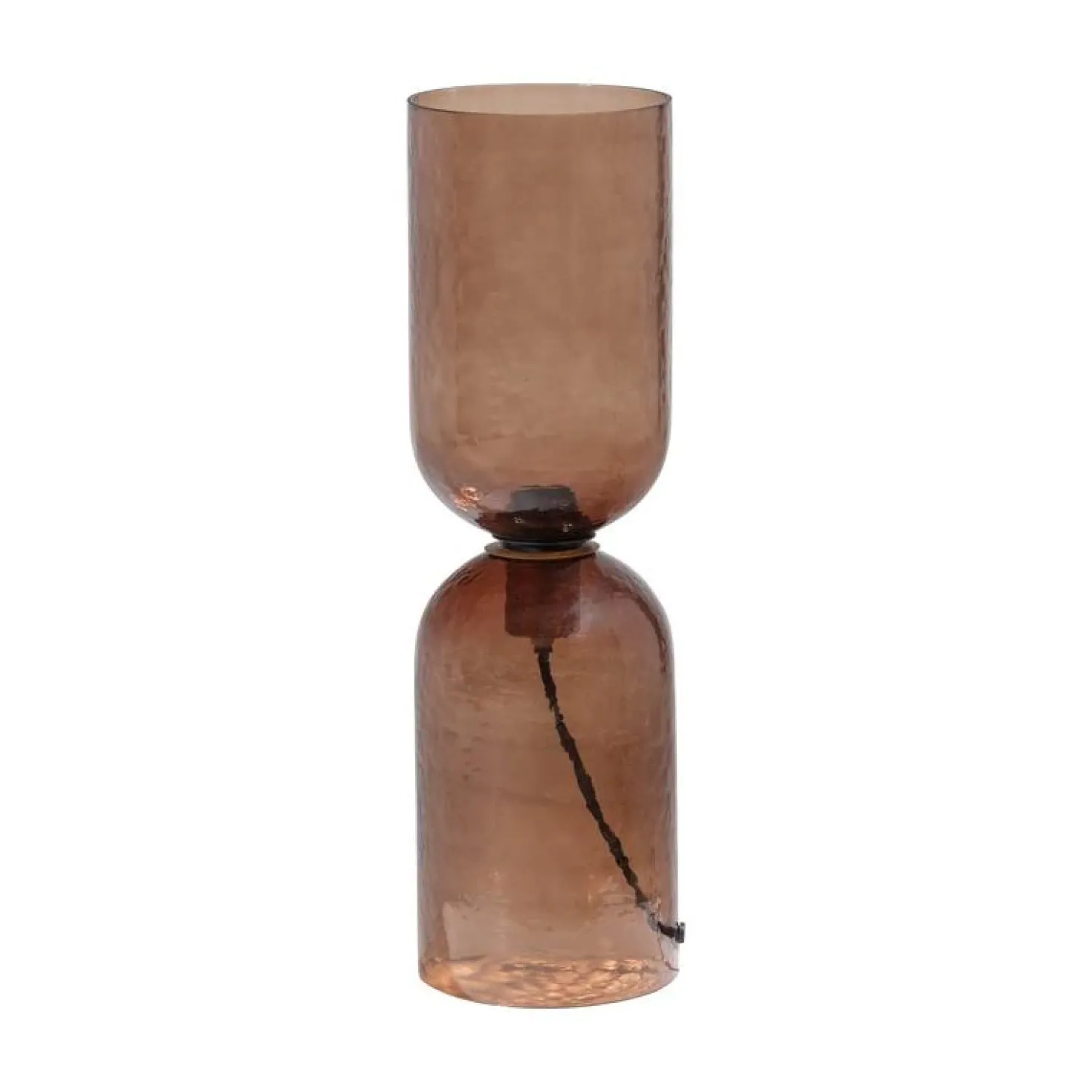 Gigi 1-lichts Tafellamp gehamerd glas bruin 51cm