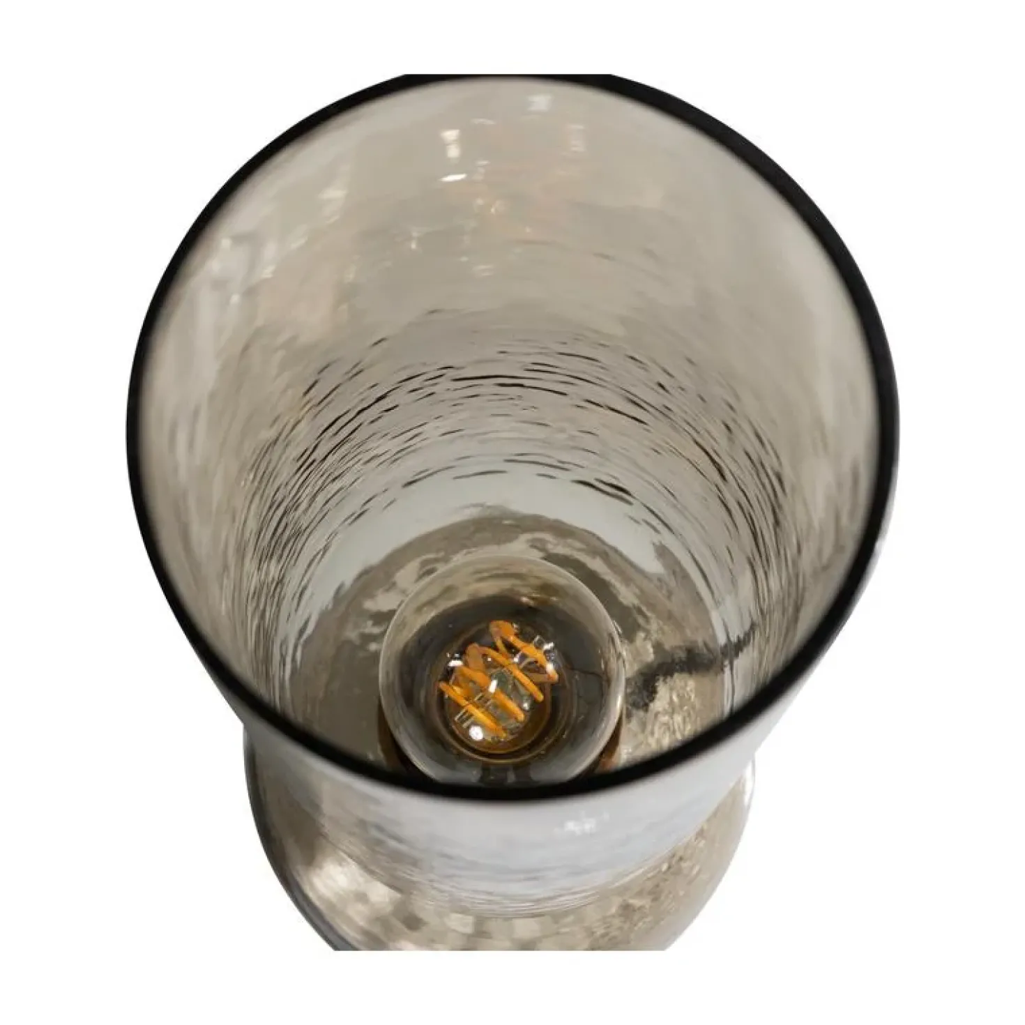 Gigi 1-lichts Tafellamp gehamerd glas naturel 38cm