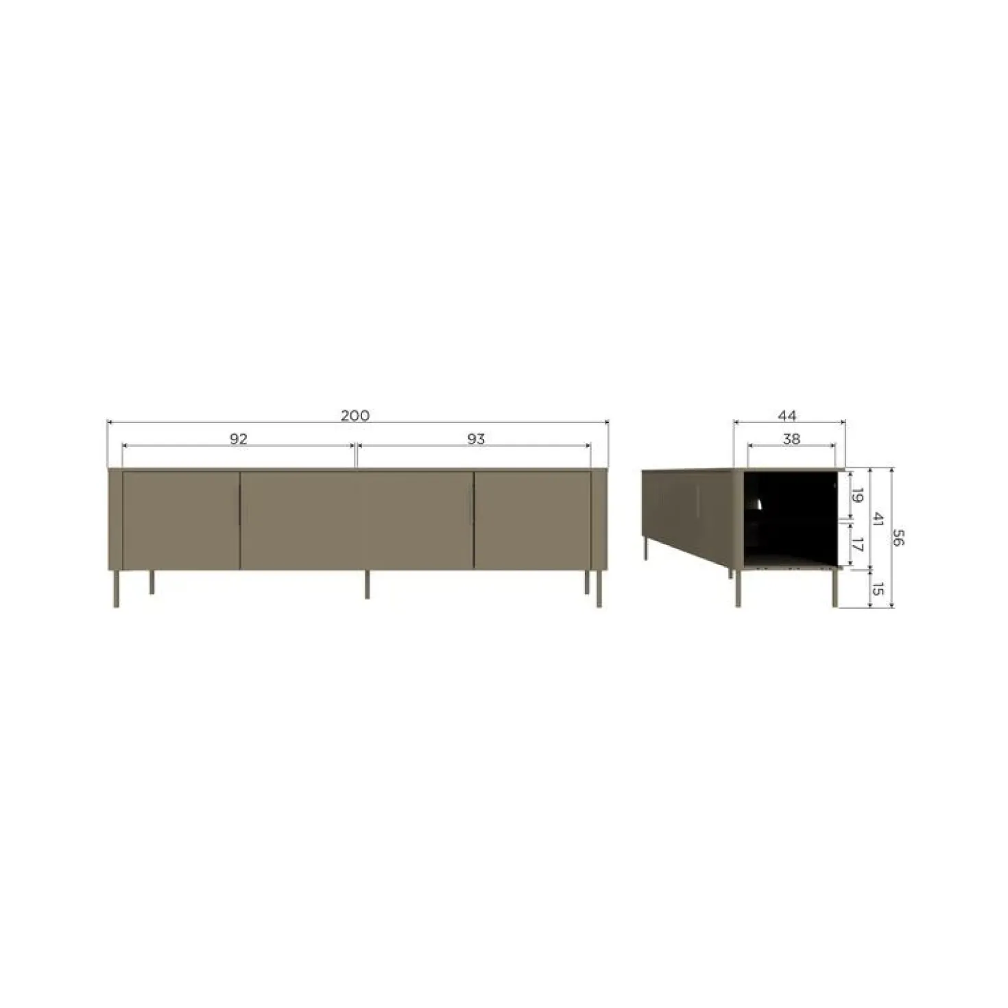 Gunnar Tv meubel grenen matzwart 154 cm