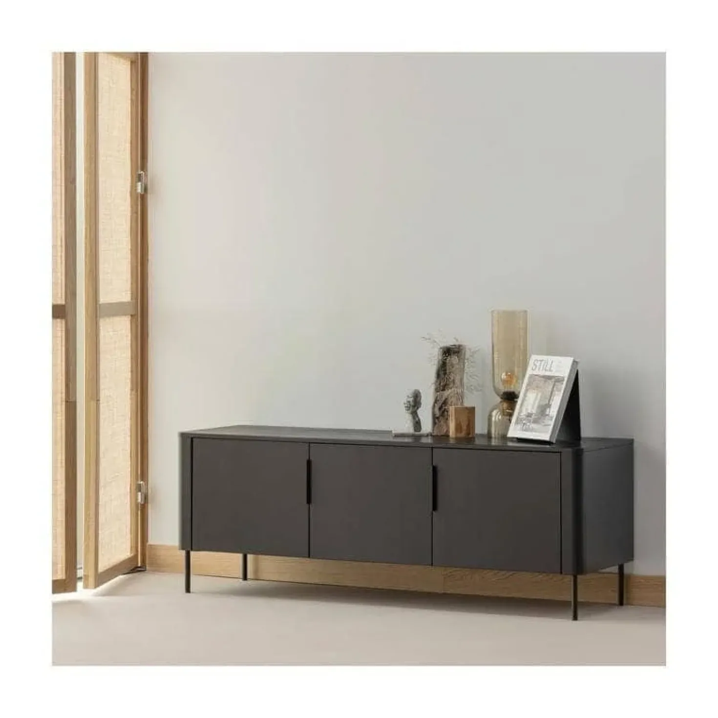 Gunnar Tv meubel grenen matzwart 154 cm