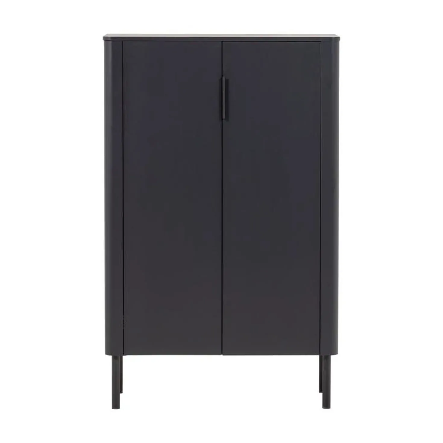 Gunnar Vitrinekast grenen matzwart 85 cm
