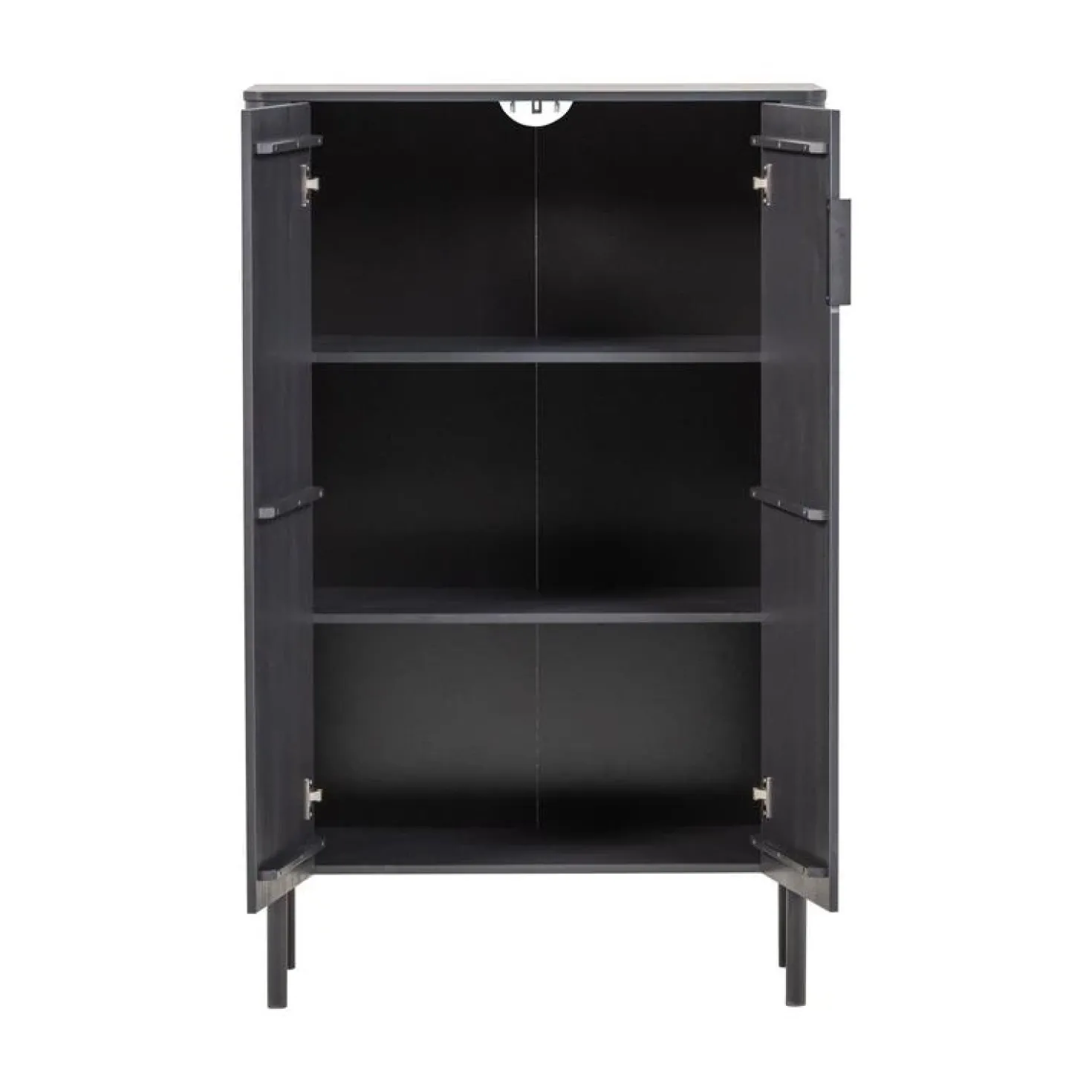 Gunnar Vitrinekast grenen matzwart 85 cm