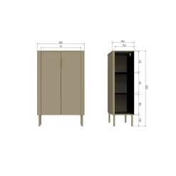 Gunnar Vitrinekast grenen matzwart 85 cm