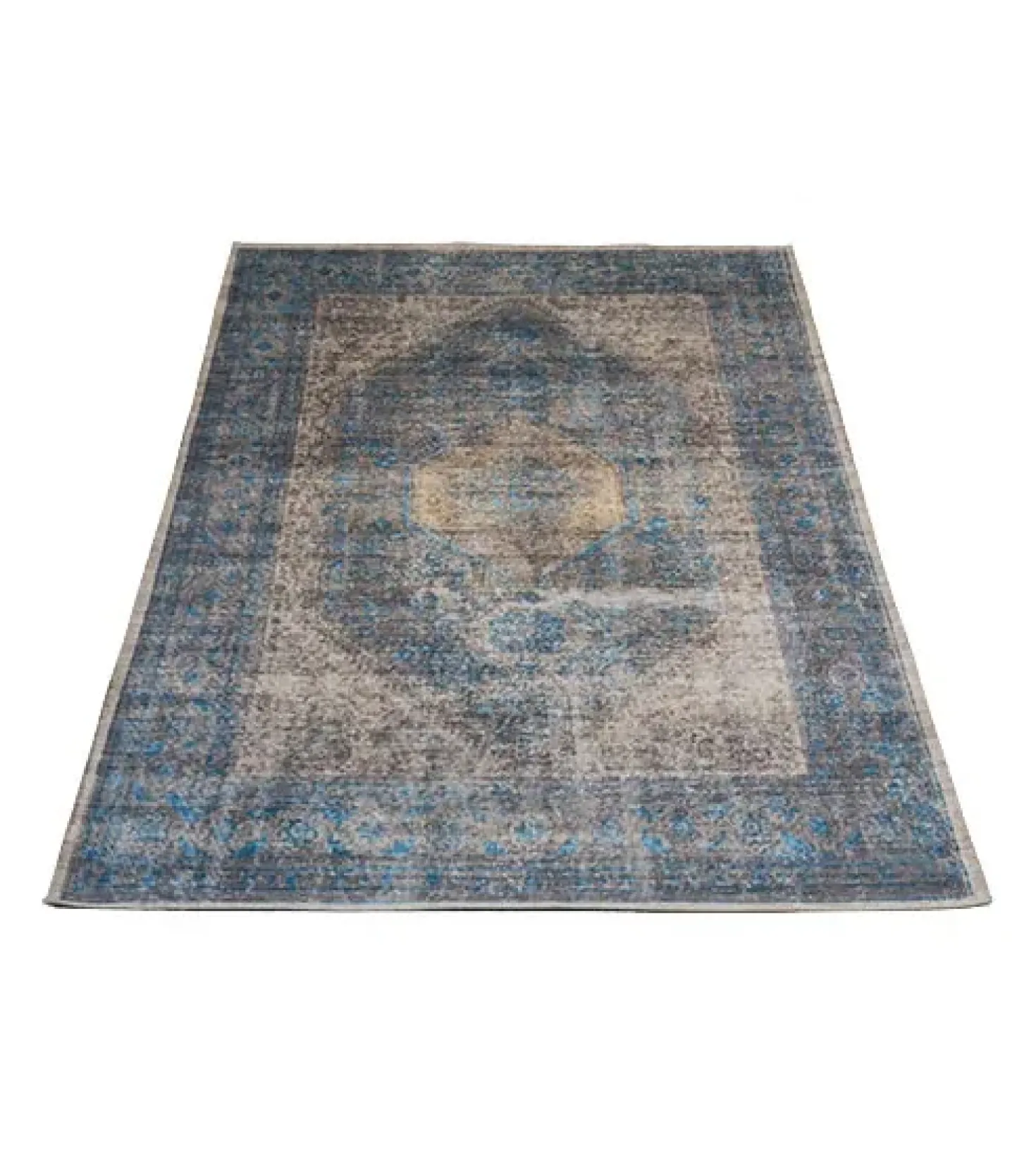 Hoomay vloerkleed vintage rechthoek groen/blauw