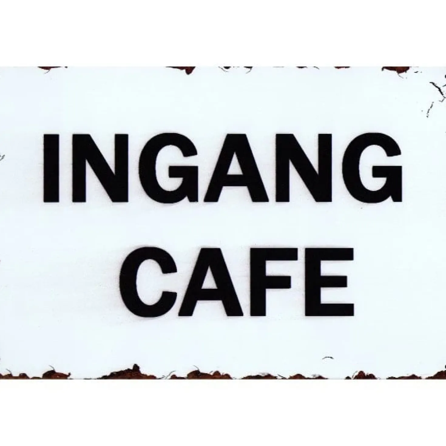 Ingang Cafe - metalen bord