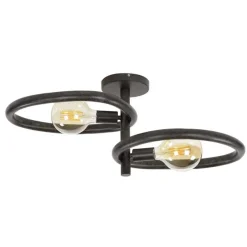 Jane 2-lichts Plafondlamp Artic zwart