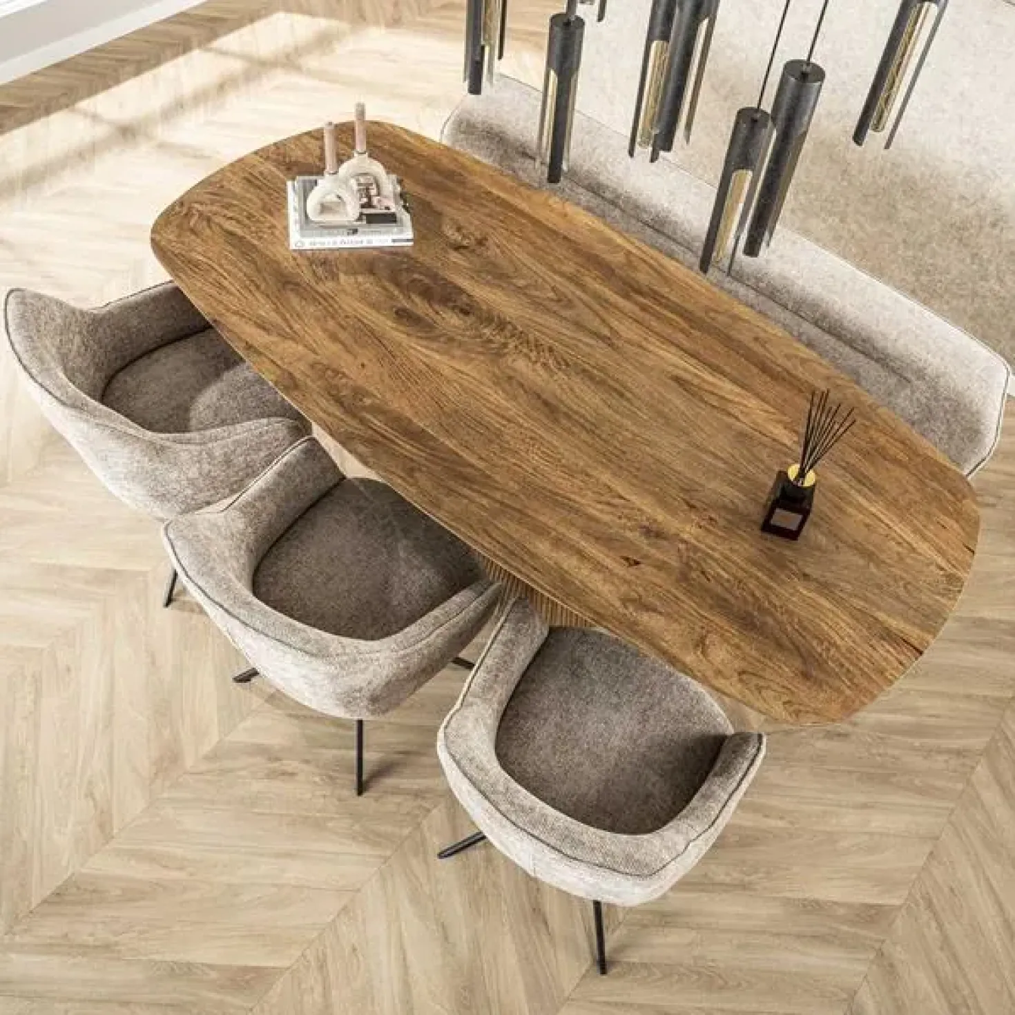 Jean Eettafel Deens ovaal Mangohout 215cm