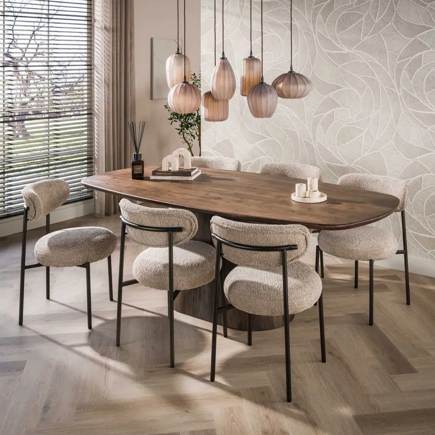 Jennie Eettafel deens ovaal Bruin 215cm