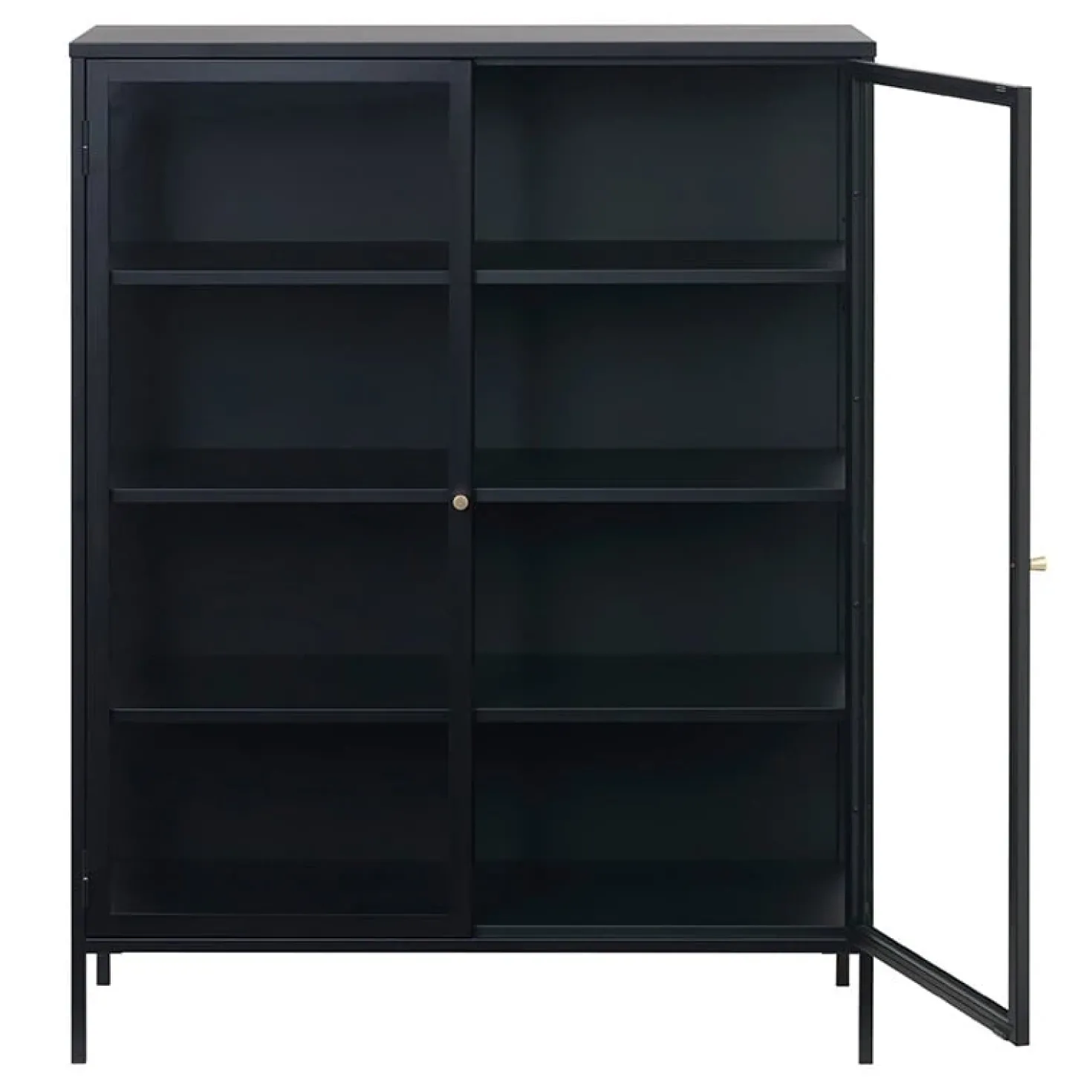 Kaya vitrinekast zwart metaal 110cm