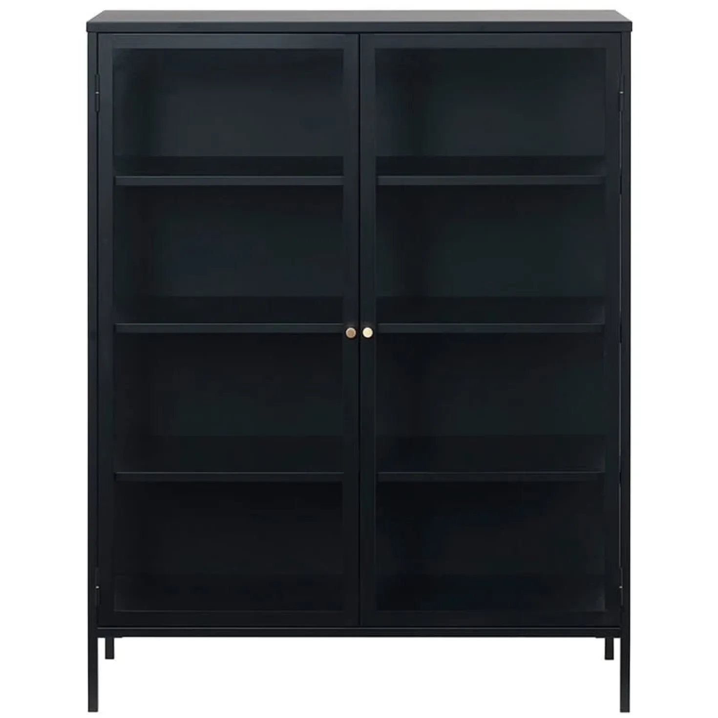 Kaya vitrinekast zwart metaal 110cm