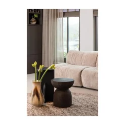 Kioni Smalle bijzettafel acaciahout zwart 30cm