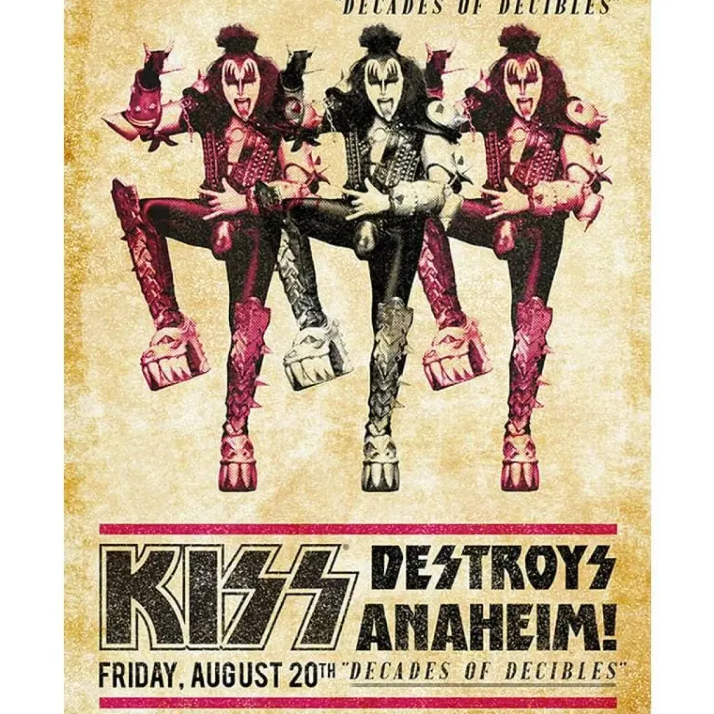 Kiss destroys Anaheim - metalen bord