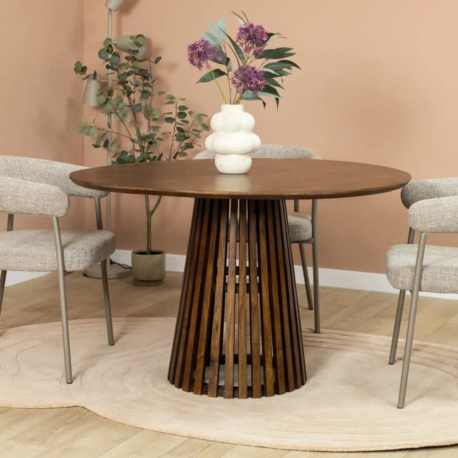 Linea Eettafel rond Bruin 130cm