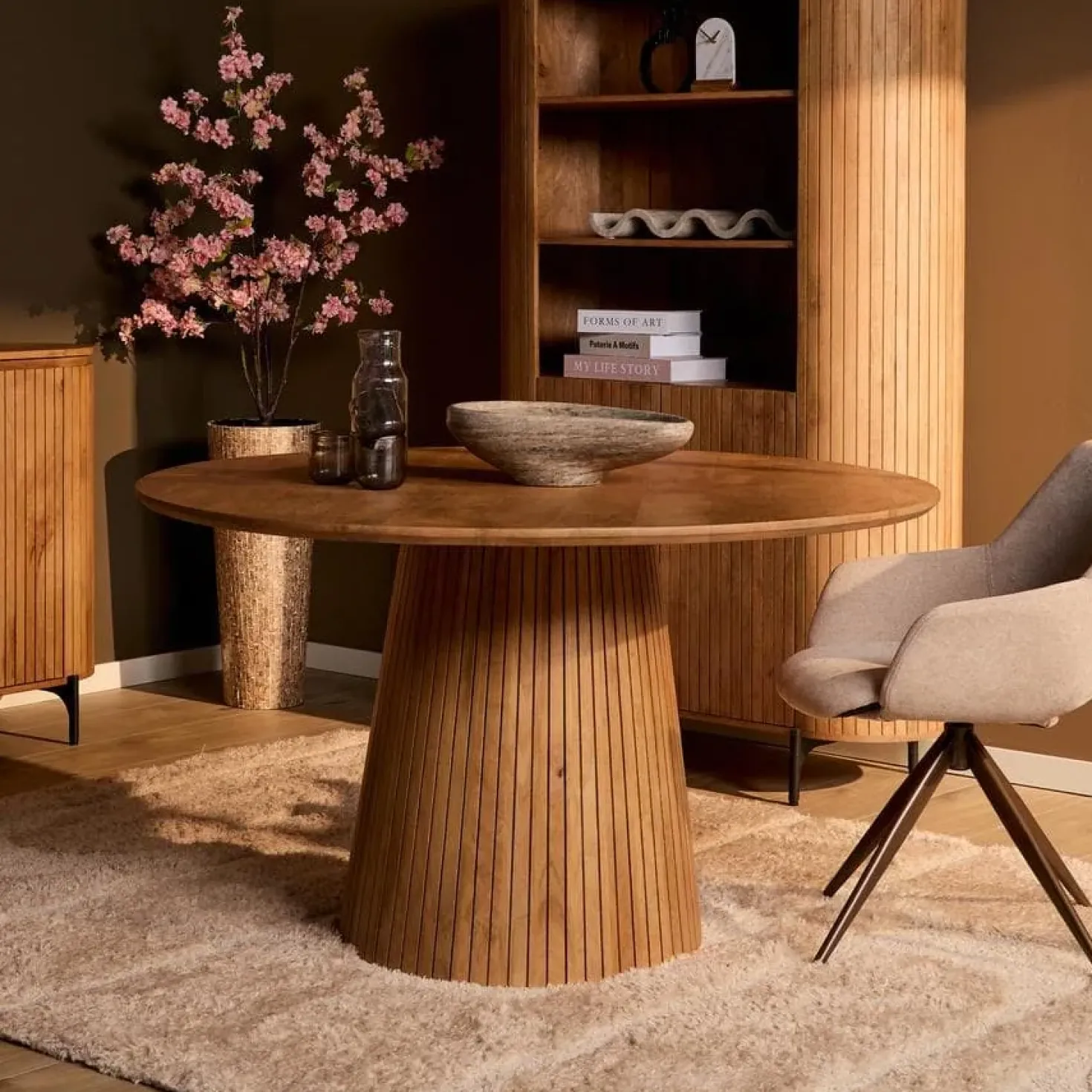Livia Eettafel Rond Naturel 130cm