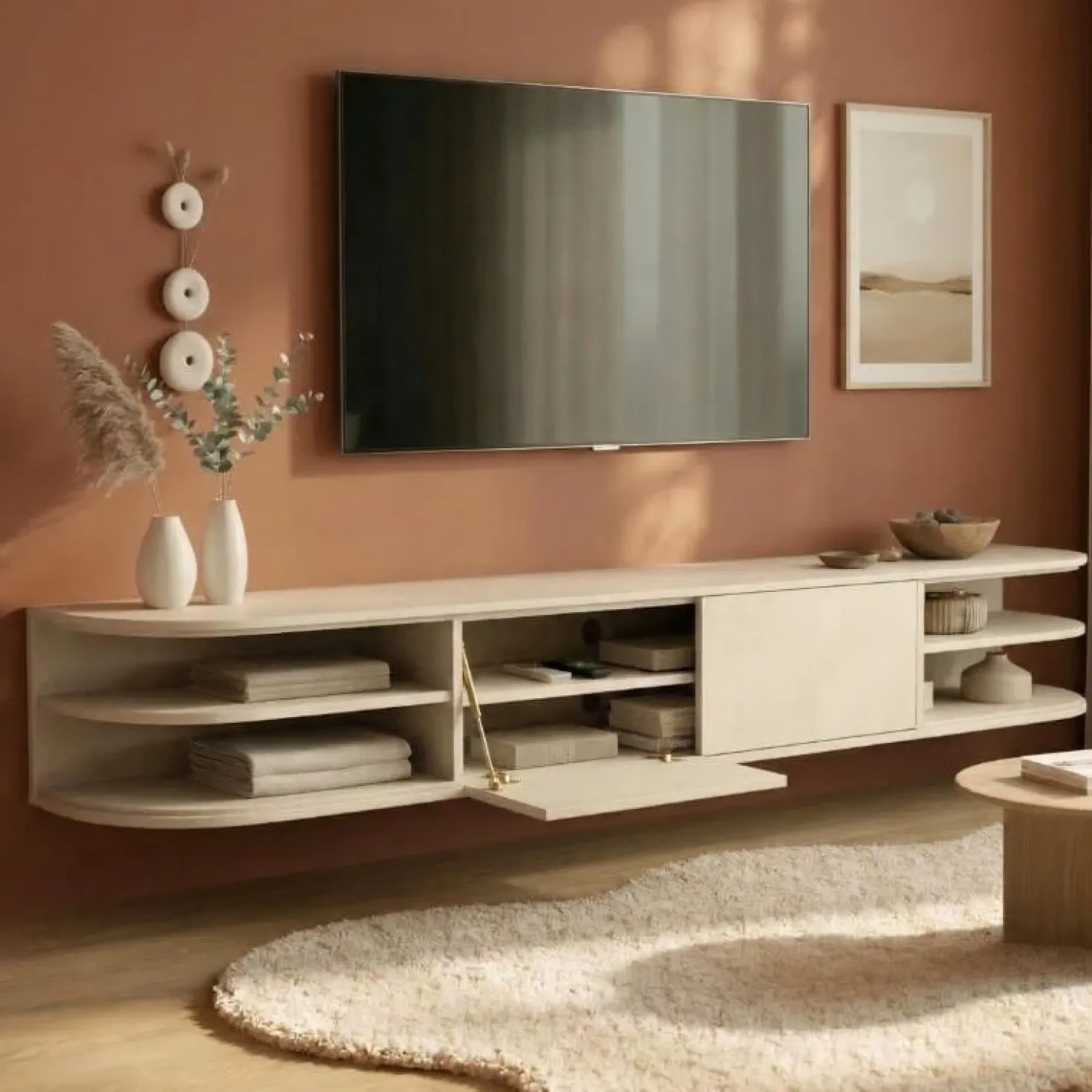 Luca zwevend Tv meubel Zand 190 cm
