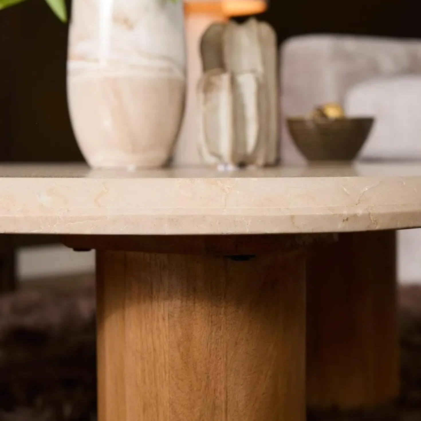 Lunea Salontafel Creme Marmer 84 cm