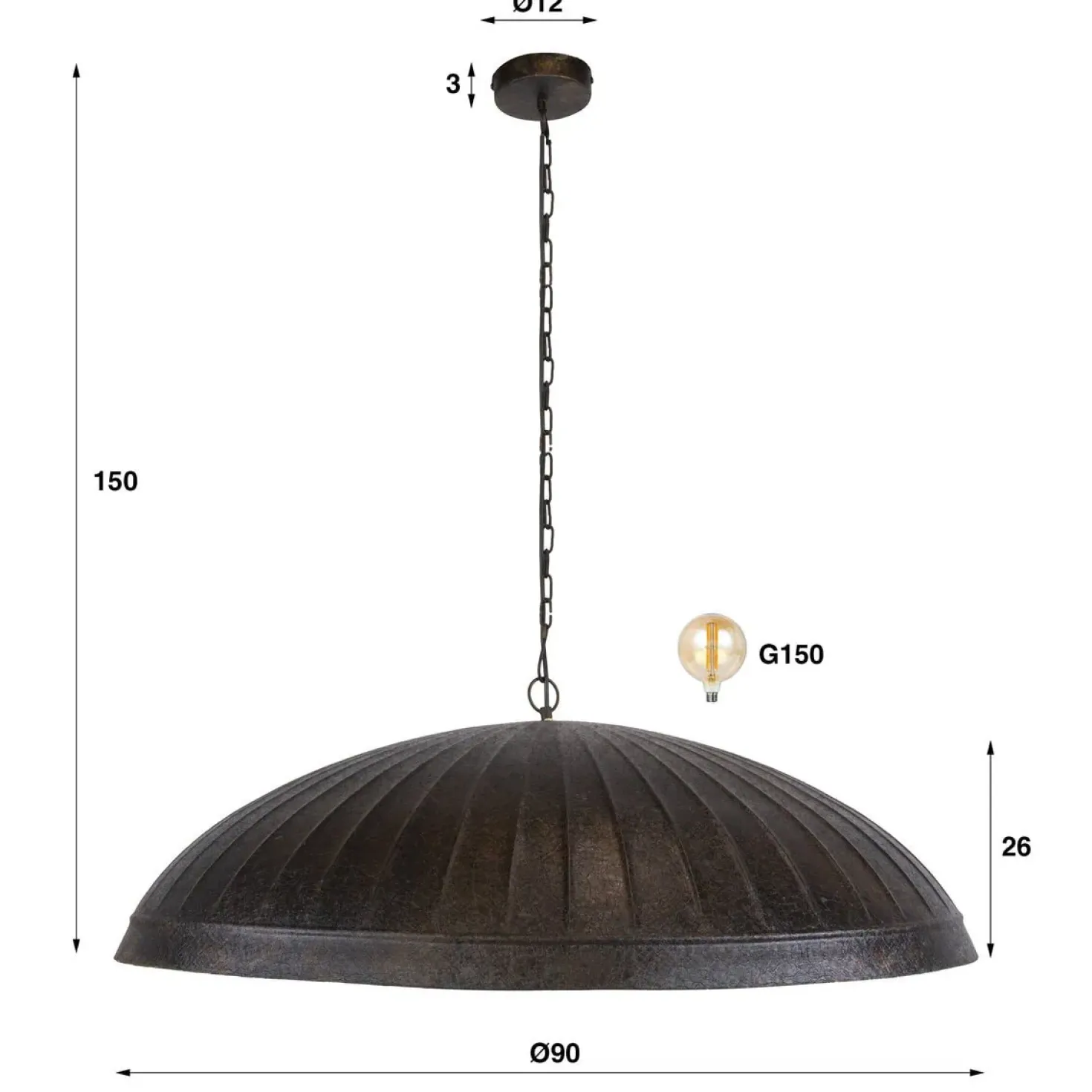 Madison 1-lichts Hanglamp Bruin