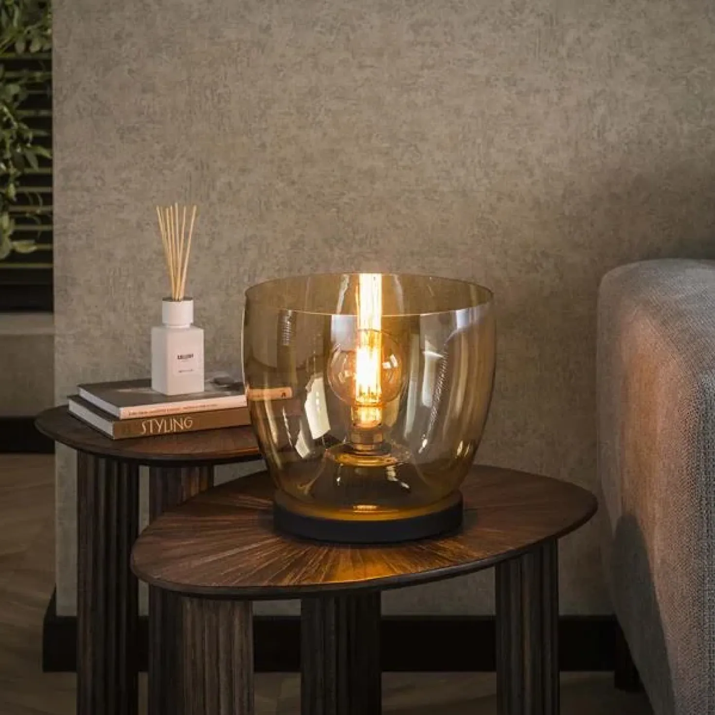 Masuka 1-lichts Vloerlamp Amber S 29cm