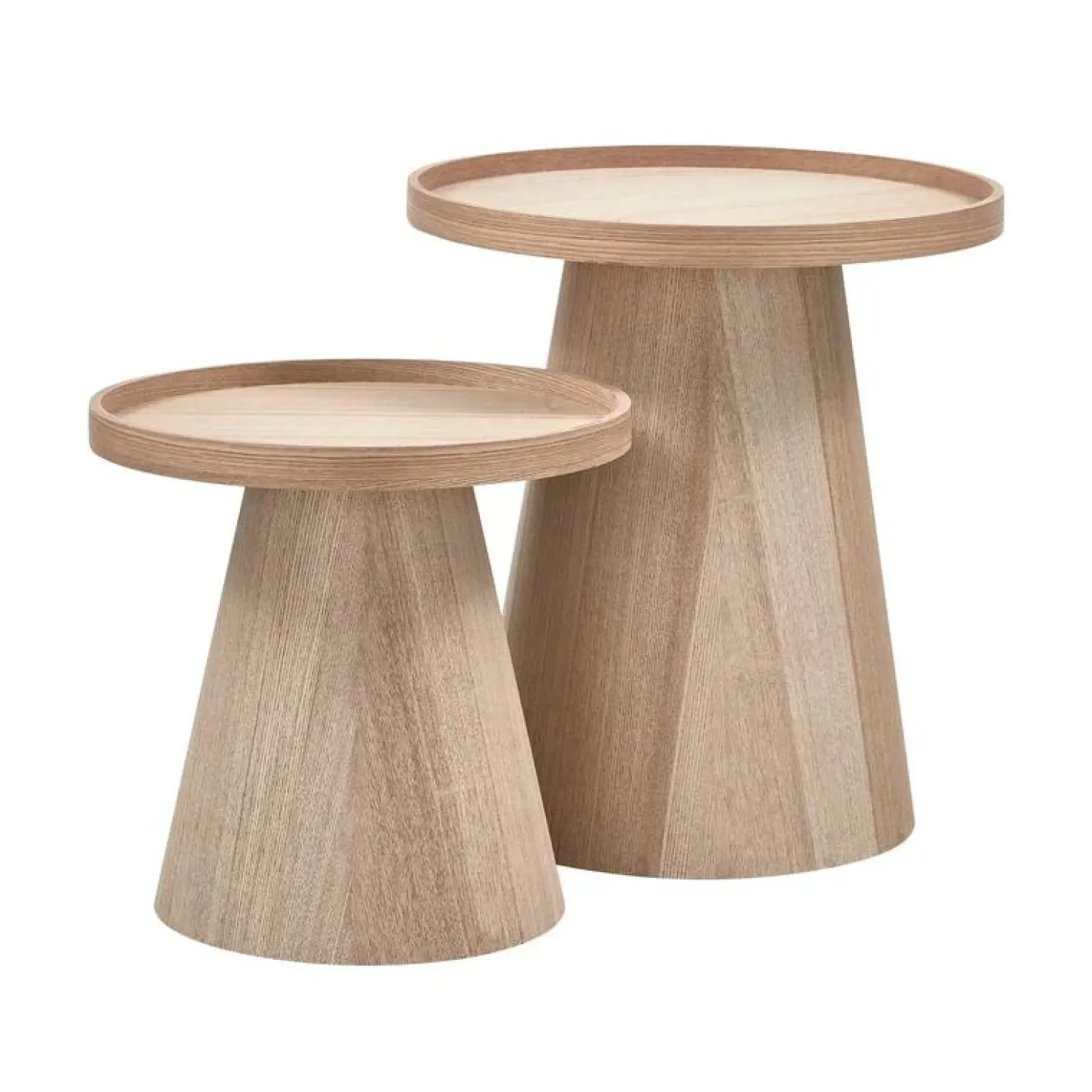 Maud Bijzettafel Conisch rond MDF Naturel 39cm