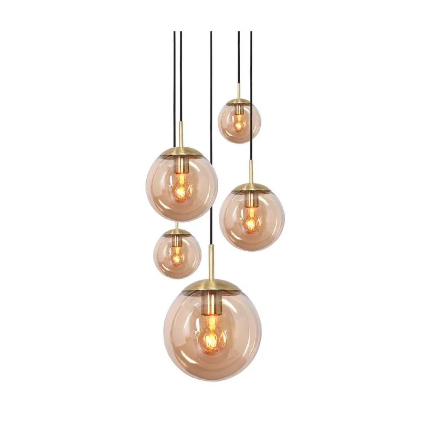 Maya 5-lichts Hanglamp Getrapt Amber