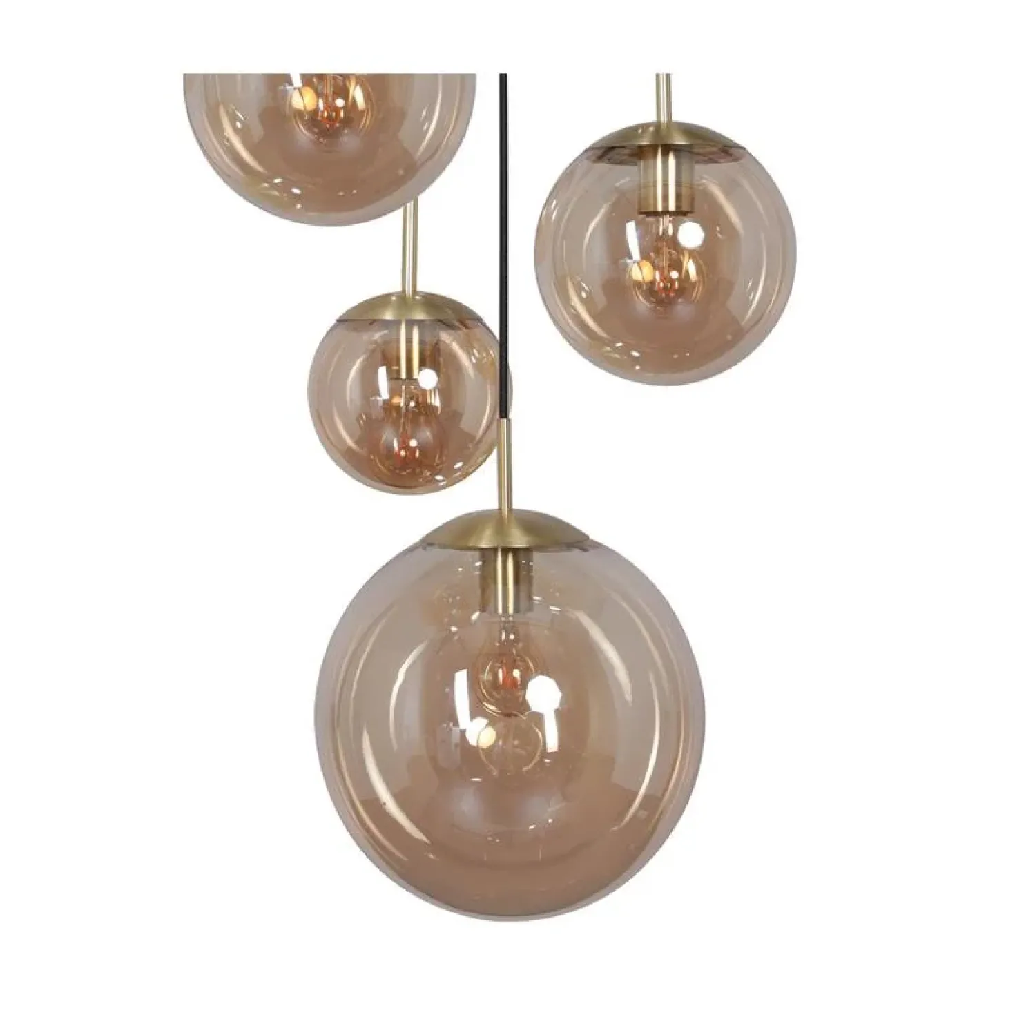 Maya 5-lichts Hanglamp Getrapt Amber