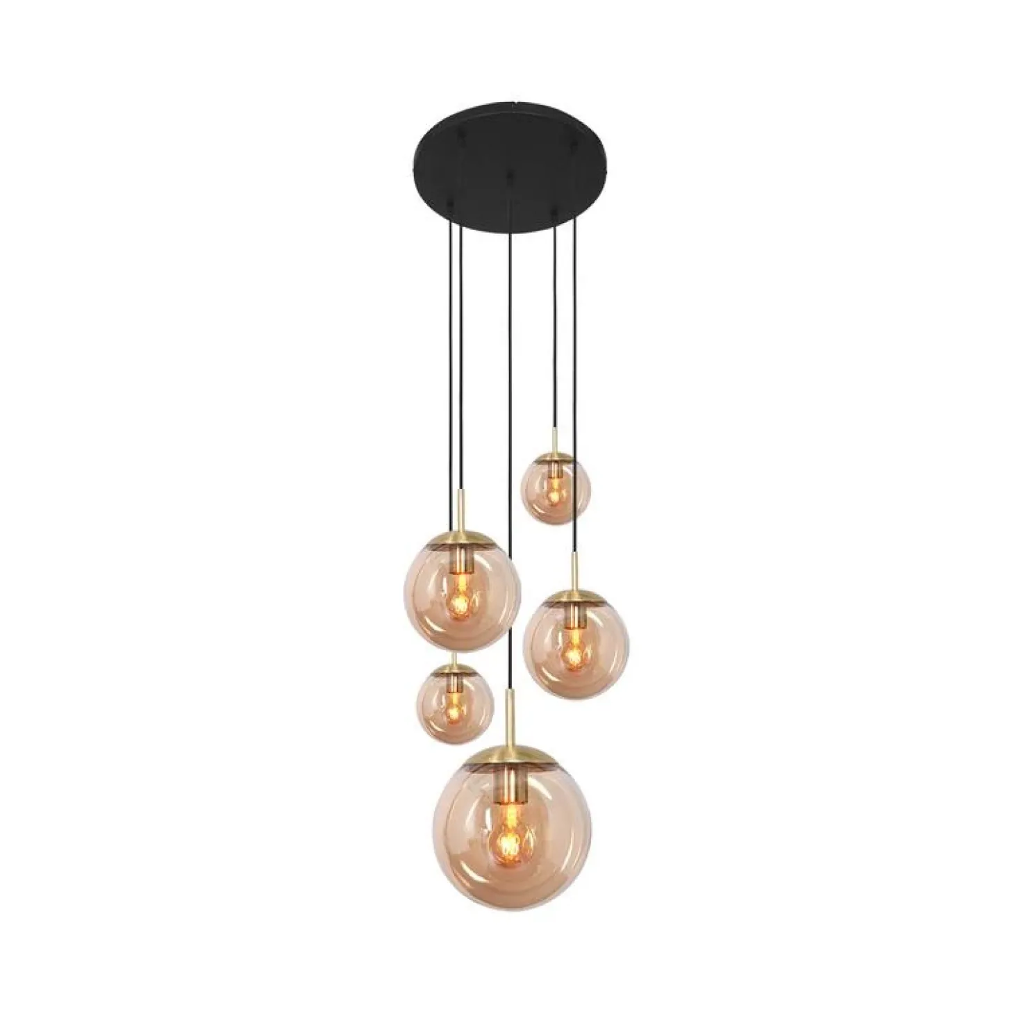Maya 5-lichts Hanglamp Getrapt Amber