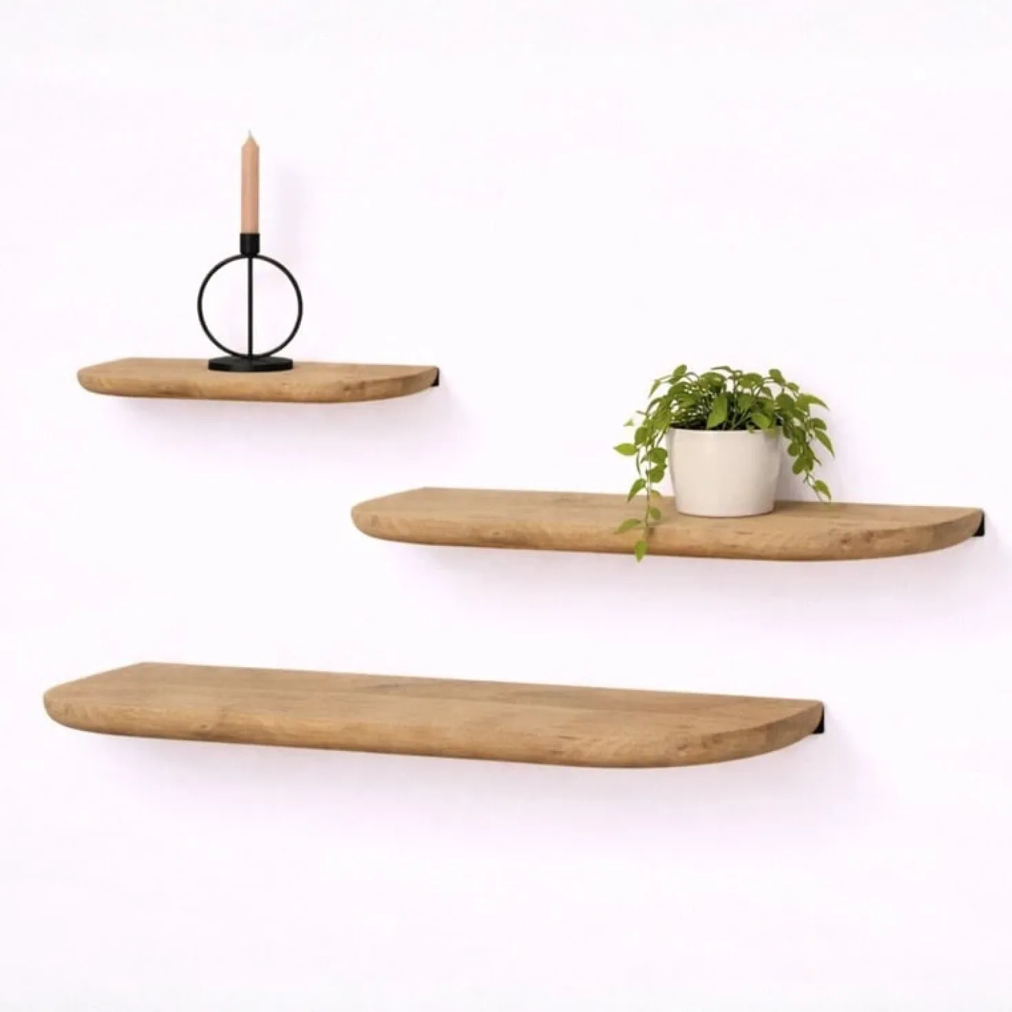 Mette Wandplank zwevend Naturel 60cm