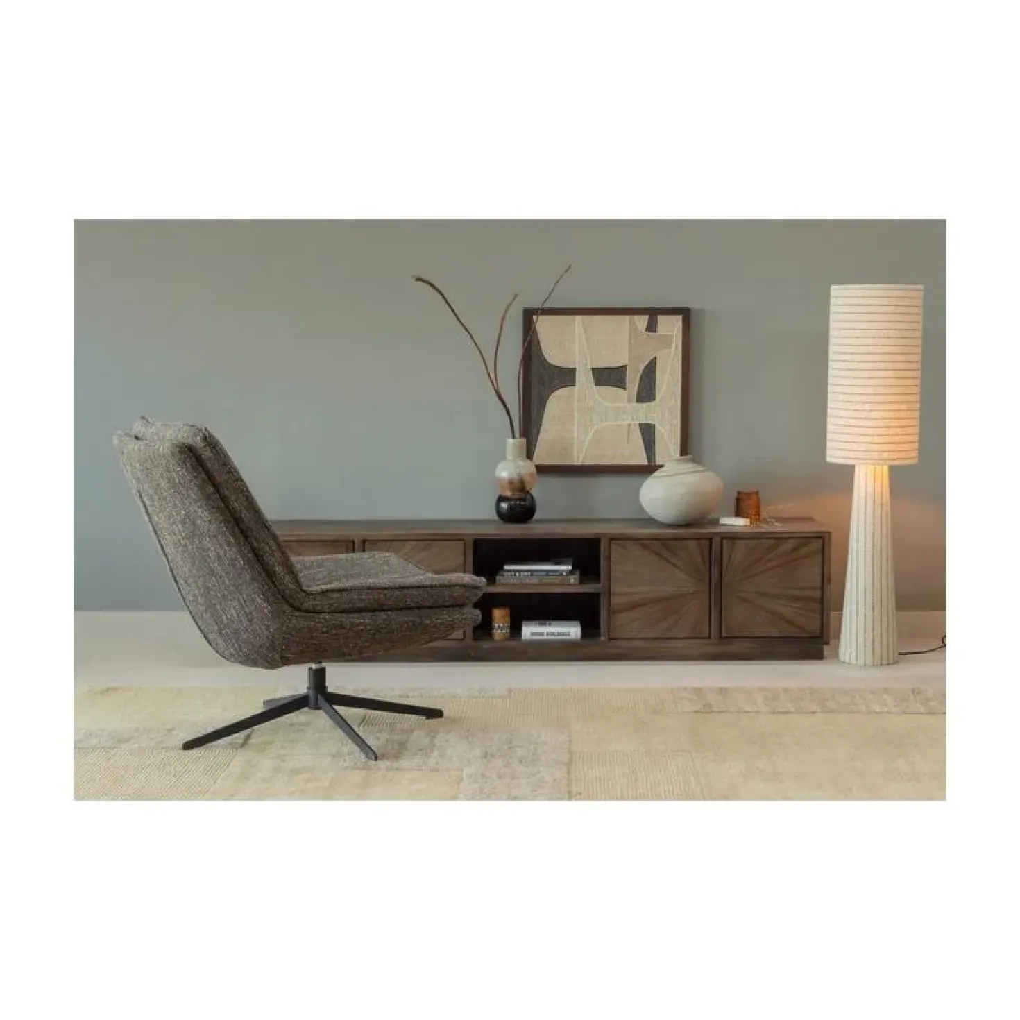 Milaro Draaifauteuil Bruin Melange