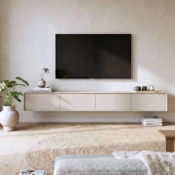 Milo Zwevend Tv meubel zand 240cm