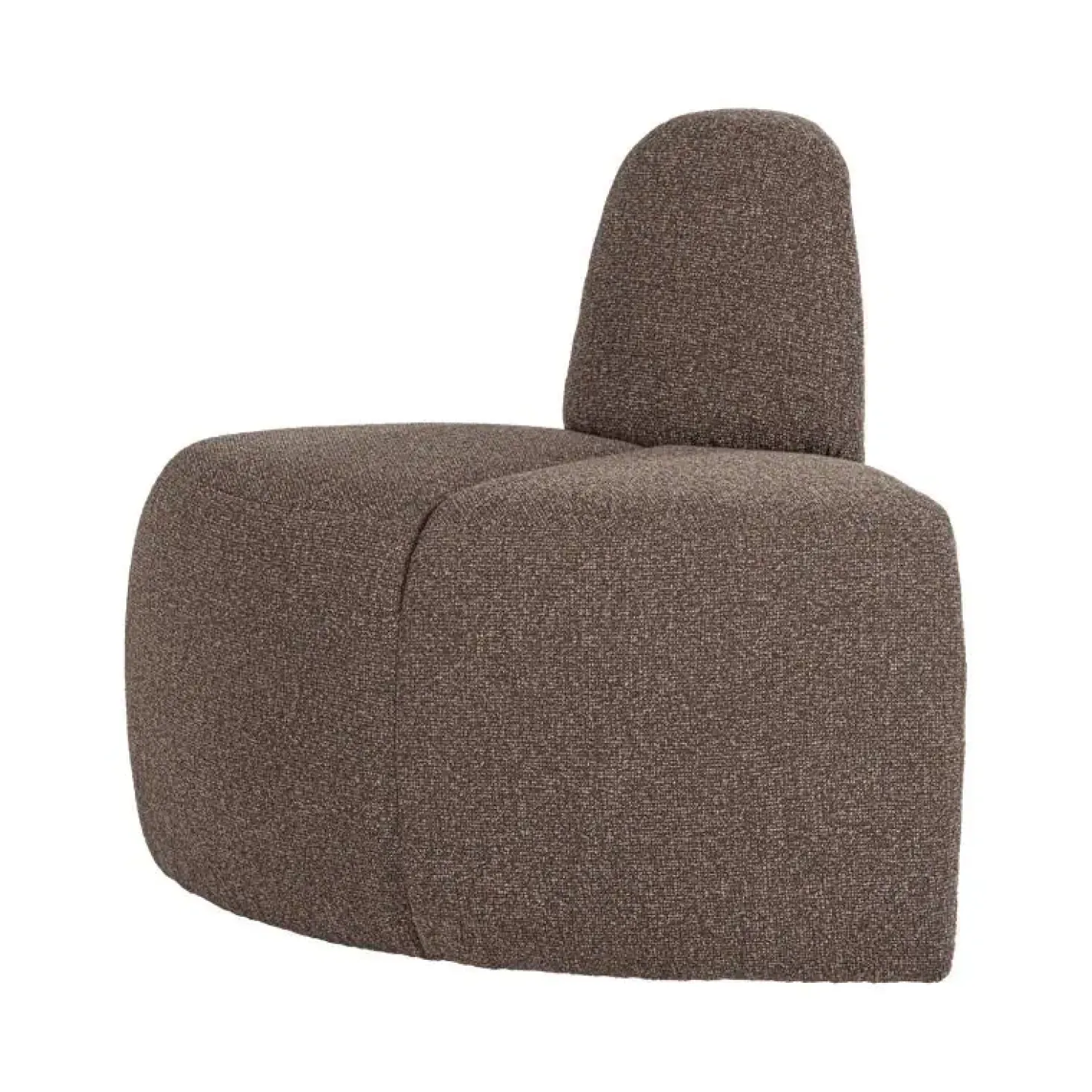 Mojo Eetkamerbank Hoek Rond Rugleuning Bouclé Bruin melange