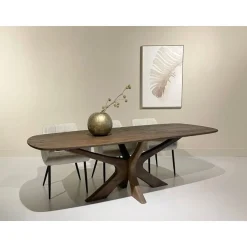 Montreaux Eettafel Bruin Deens ovaal 220cm