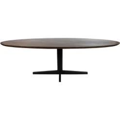 Morgan Eettafel ovaal Walnoot - Zwart onderstel 160cm