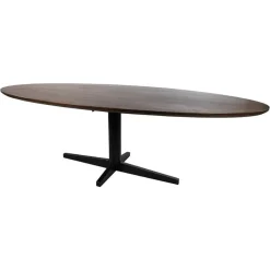 Morgan Eettafel ovaal Walnoot - Zwart onderstel 190cm