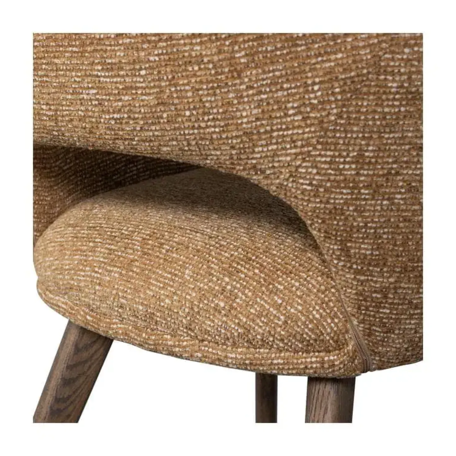 Murat Eetkamerstoel Geel Met Houten Poot Bruin