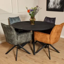 Nelly eetkamerstoel velvet gold