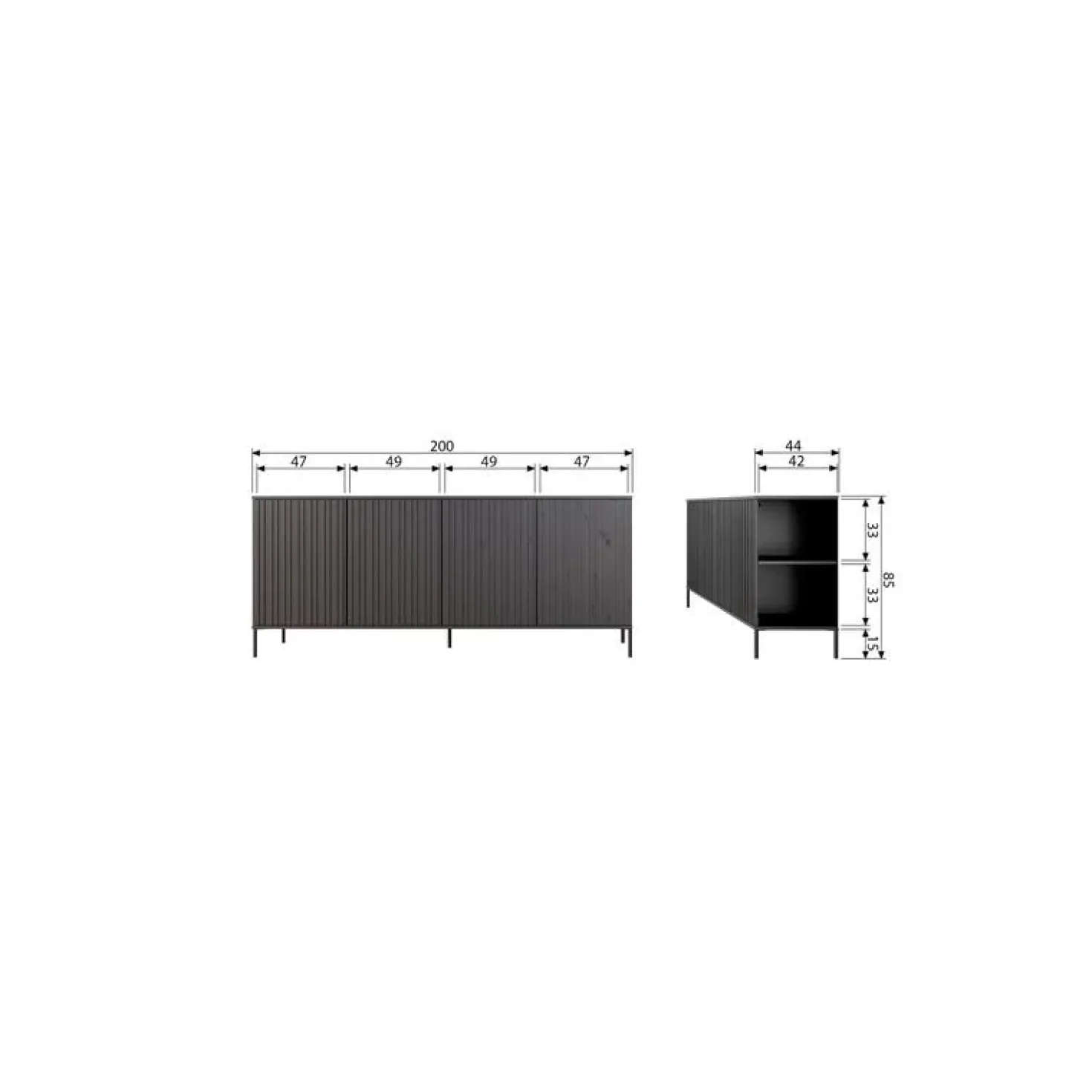 New Gravure Dressoir eiken naturel 200 cm