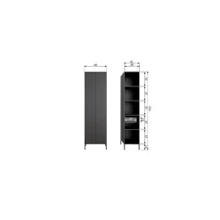 New Gravure Hoge kast met lade grenen dust 60 cm
