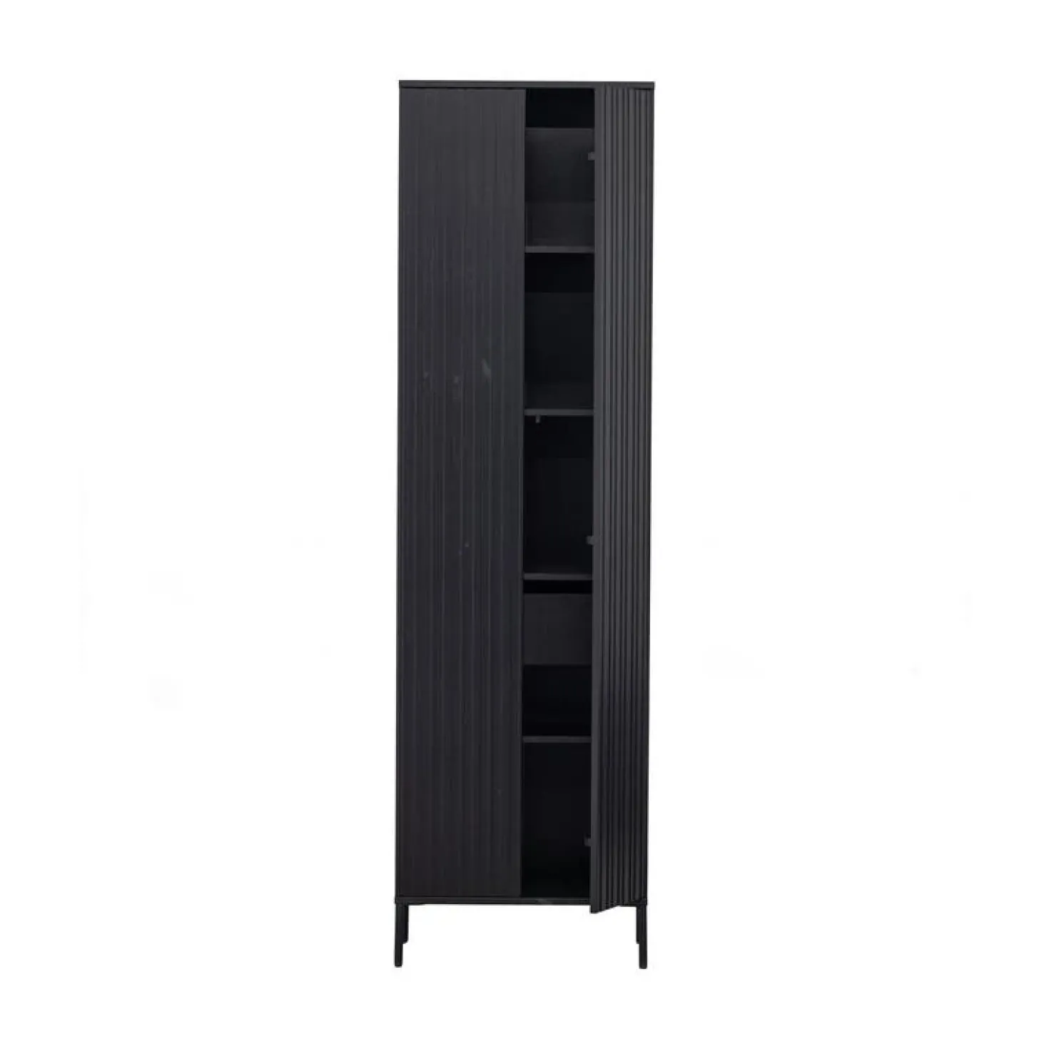 New Gravure Hoge kast met lade grenen zwart 60 cm